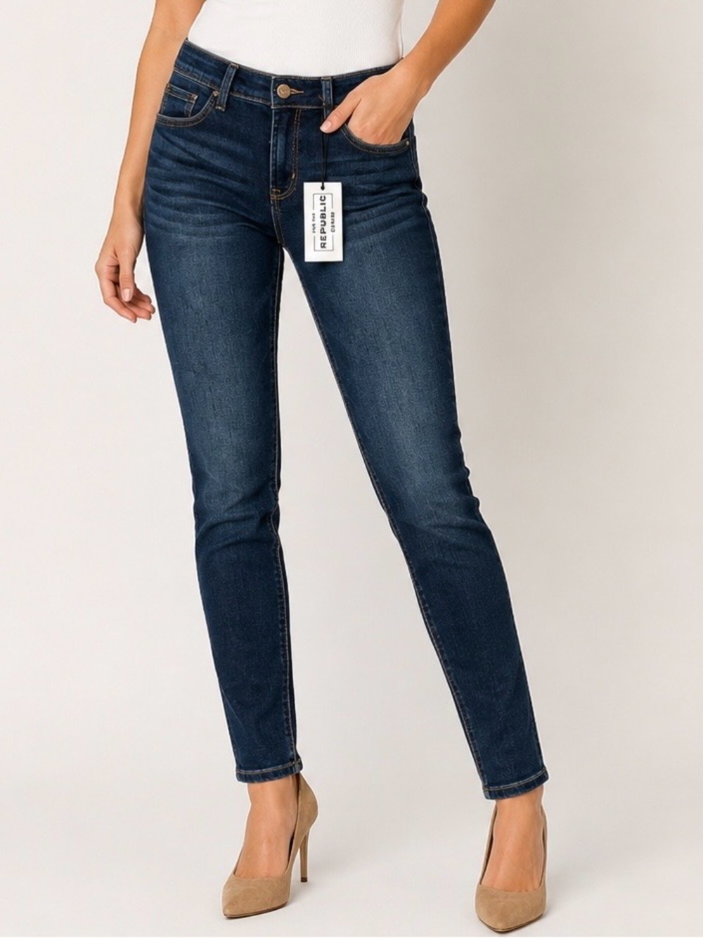 For The Republic Jeans Size 2/25 Deep Indigo Ankle/Skinny Jeans